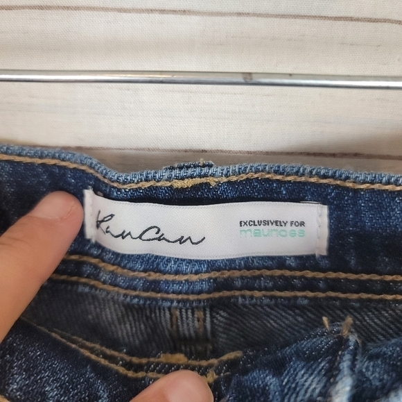 KANCAN FOR MAURICES BUTTON FRONT CUT OFF DISTRESSED JEAN SHORTS, SZ 30 - Picture 5 of 9